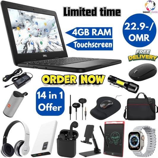 Dell Chromebook 3100 Touch 14 in 1 Offer, 12" INCH 4GB RAM/16GB SSD